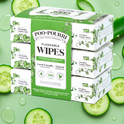 Cucumber Aloe Flushable Wipes - Poo~Pourri