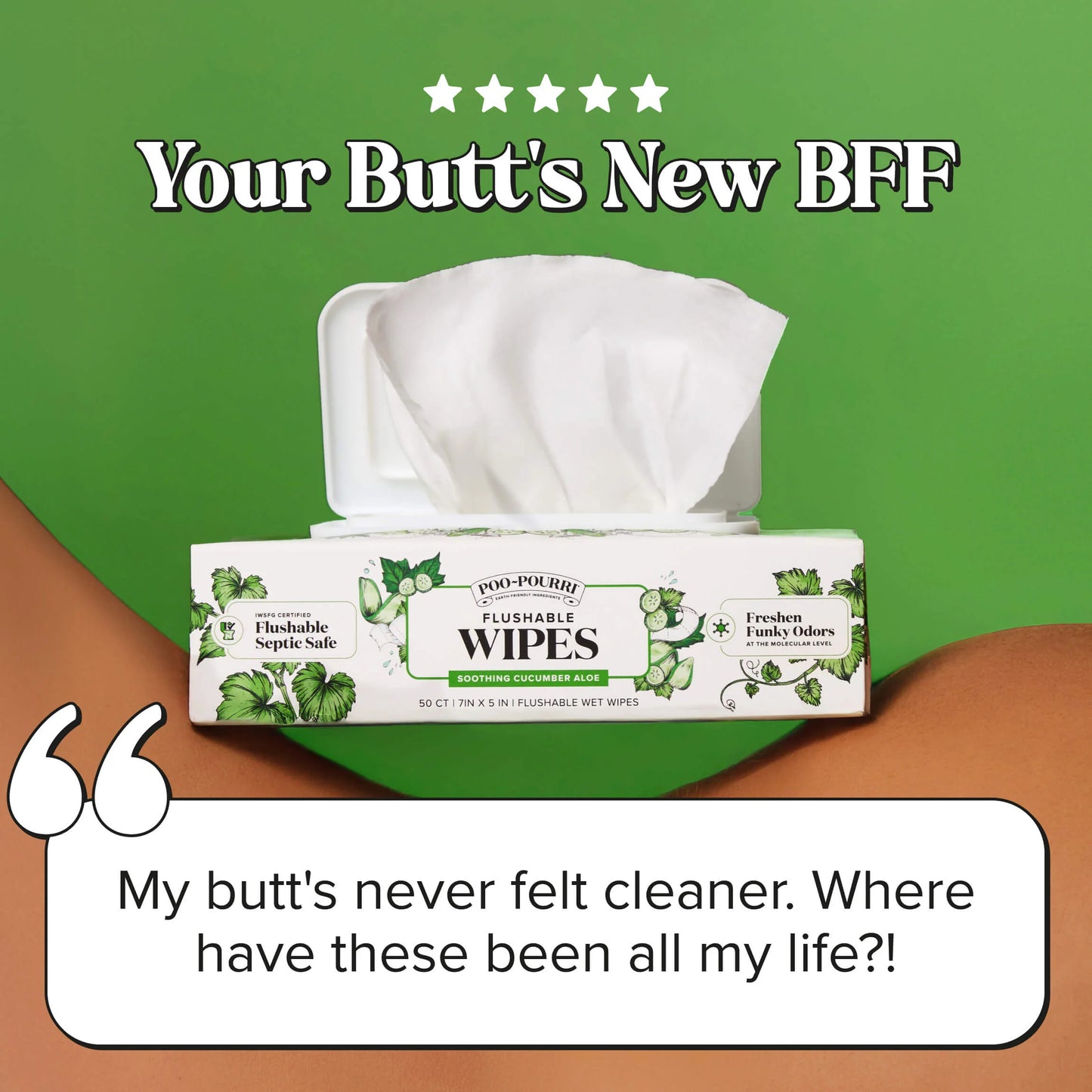 Cucumber Aloe Flushable Wipes - Poo~Pourri
