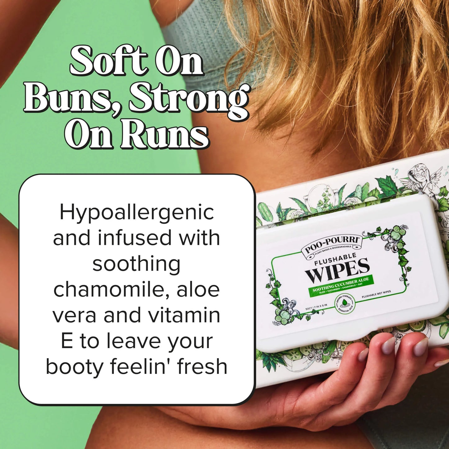 Cucumber Aloe Flushable Wipes - Poo~Pourri