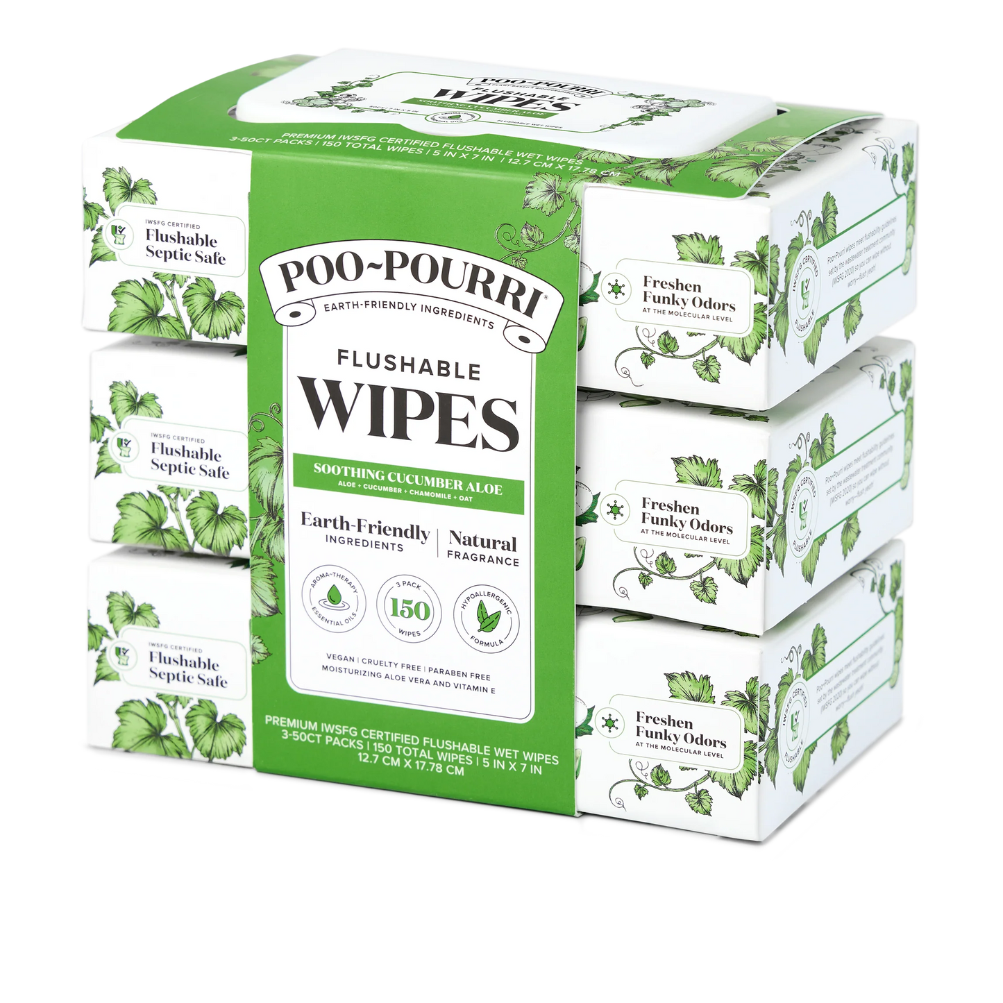 Cucumber Aloe Flushable Wipes - Poo~Pourri