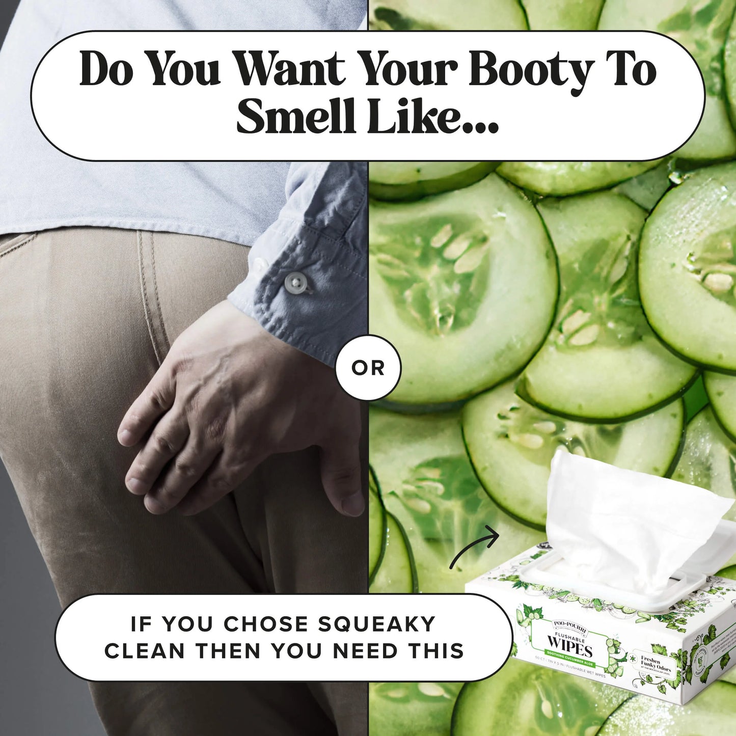 Cucumber Aloe Flushable Wipes - Poo~Pourri