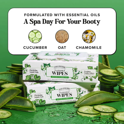 Cucumber Aloe Flushable Wipes - Poo~Pourri